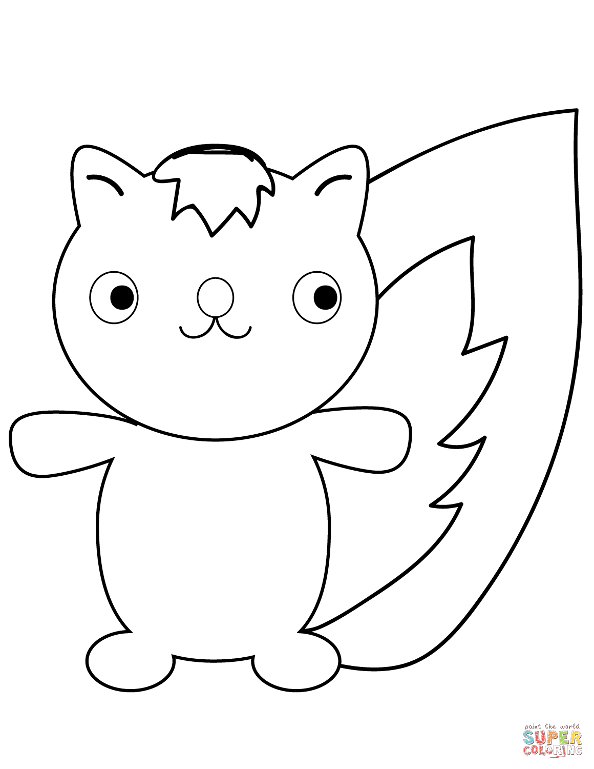Cartoon skunk coloring page free printable coloring pages