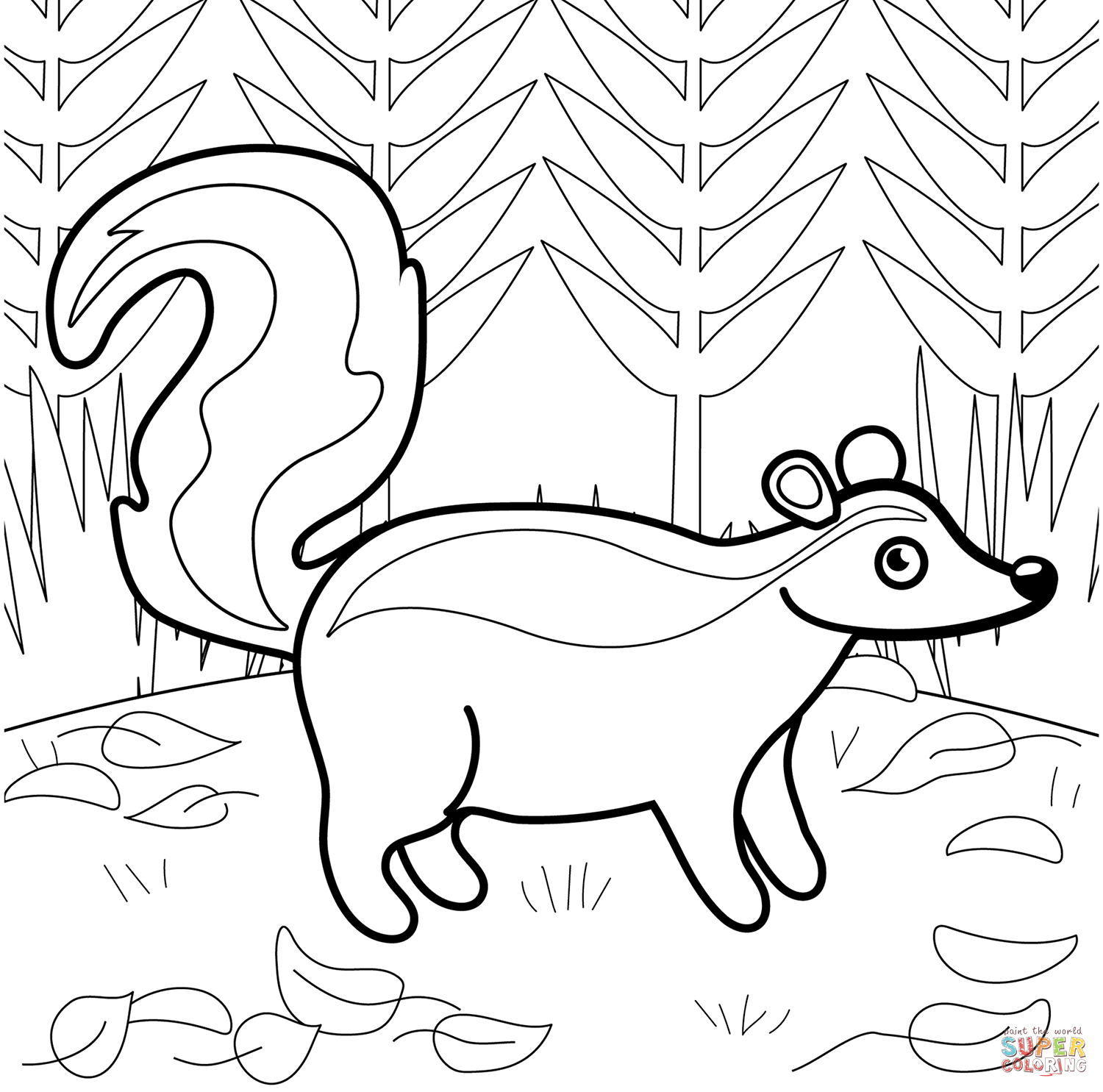 Dibujo de zorrillo para colorear dibujos para colorear imprimir gratis