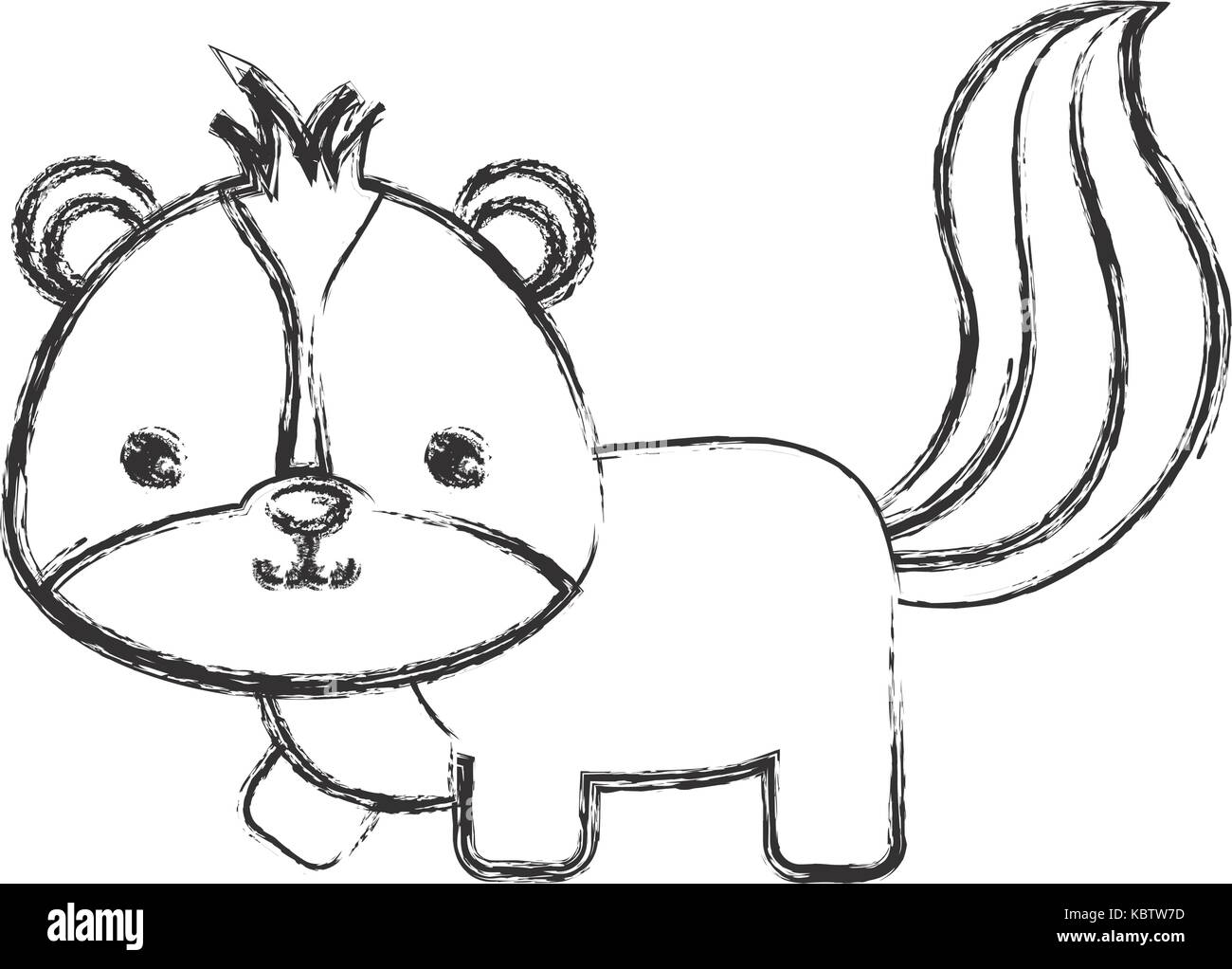 Cartoon skunk black and white stock photos images