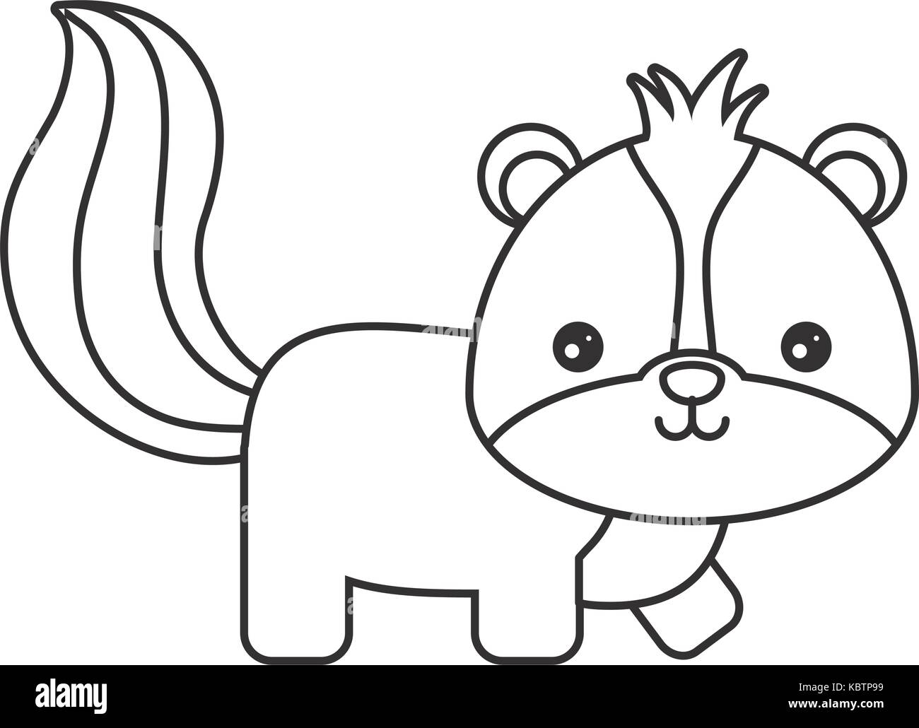 Cartoon skunk black and white stock photos images