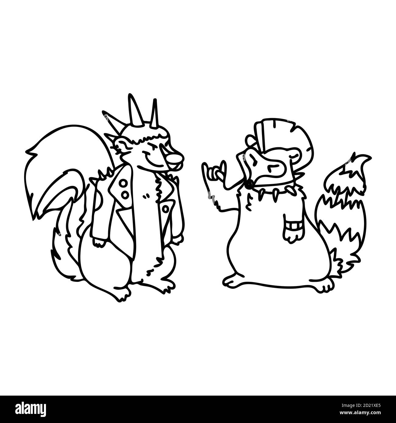 Skunk illustration black and white stock photos images