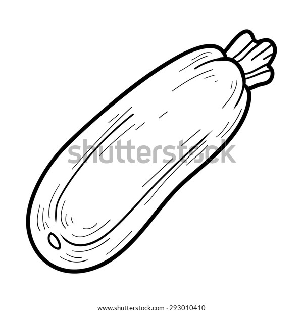 Coloring book fruits vegetables zucchini stock vector royalty free