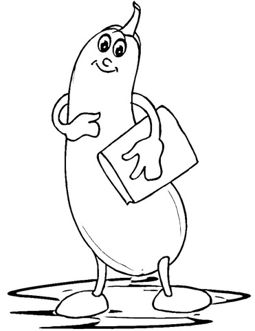 Zucchini with book coloring page free printable coloring pages