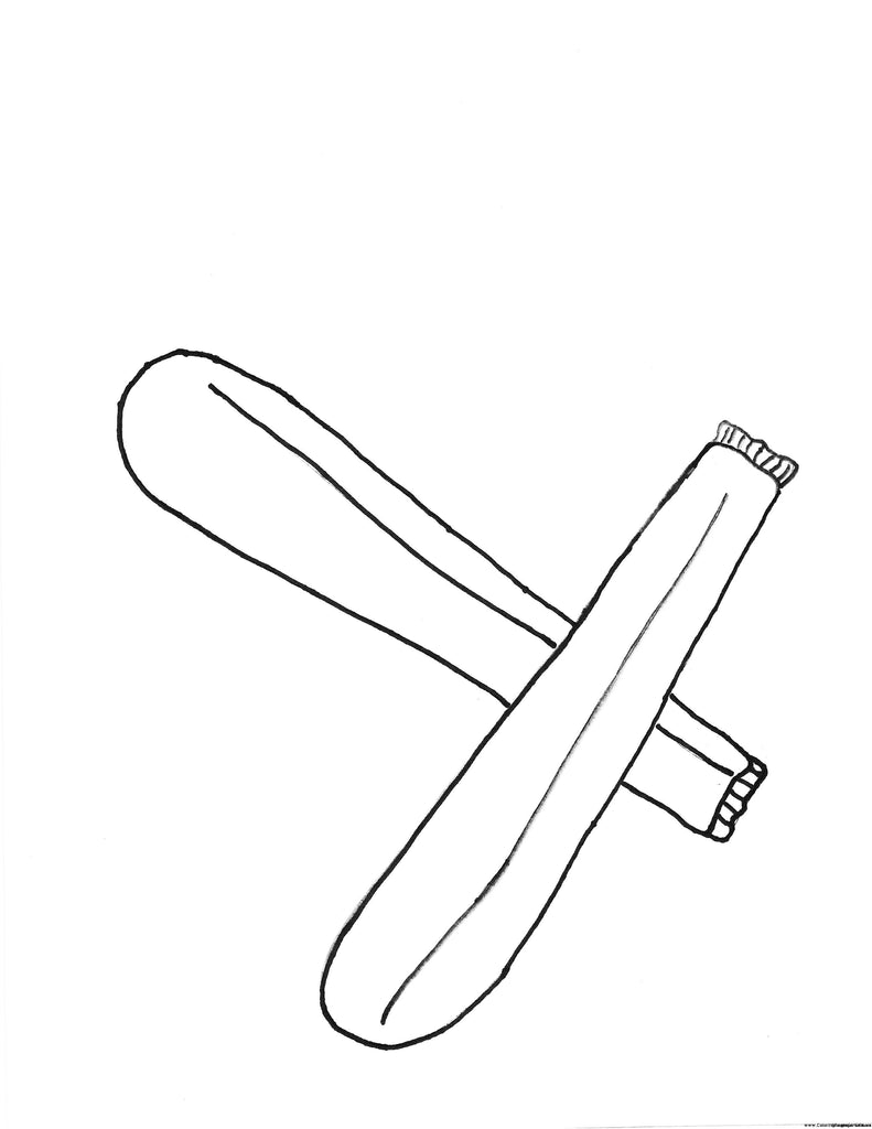 Printable zucchini coloring page for kids â