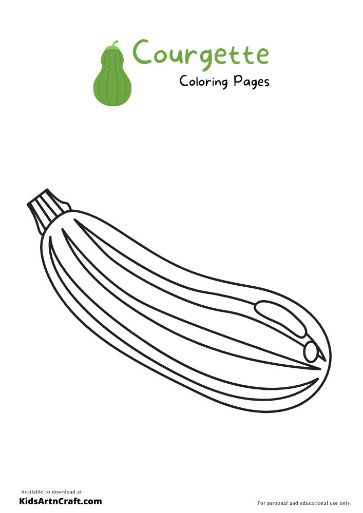 Courgettezucchini coloring pages for kids â free printables