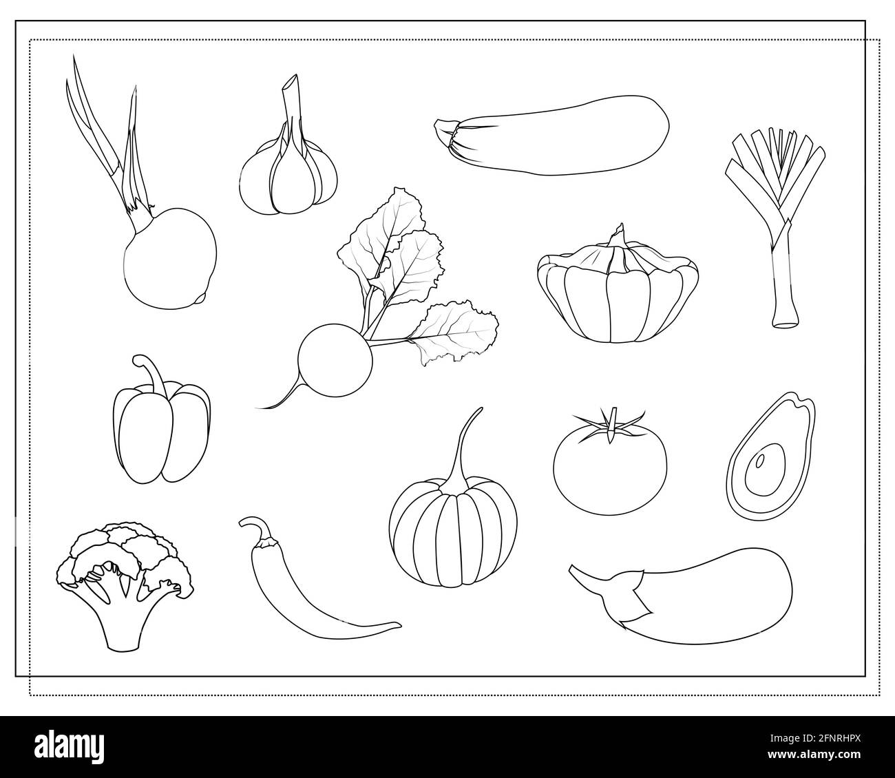 Zucchini vegetable cartoon coloring book hi