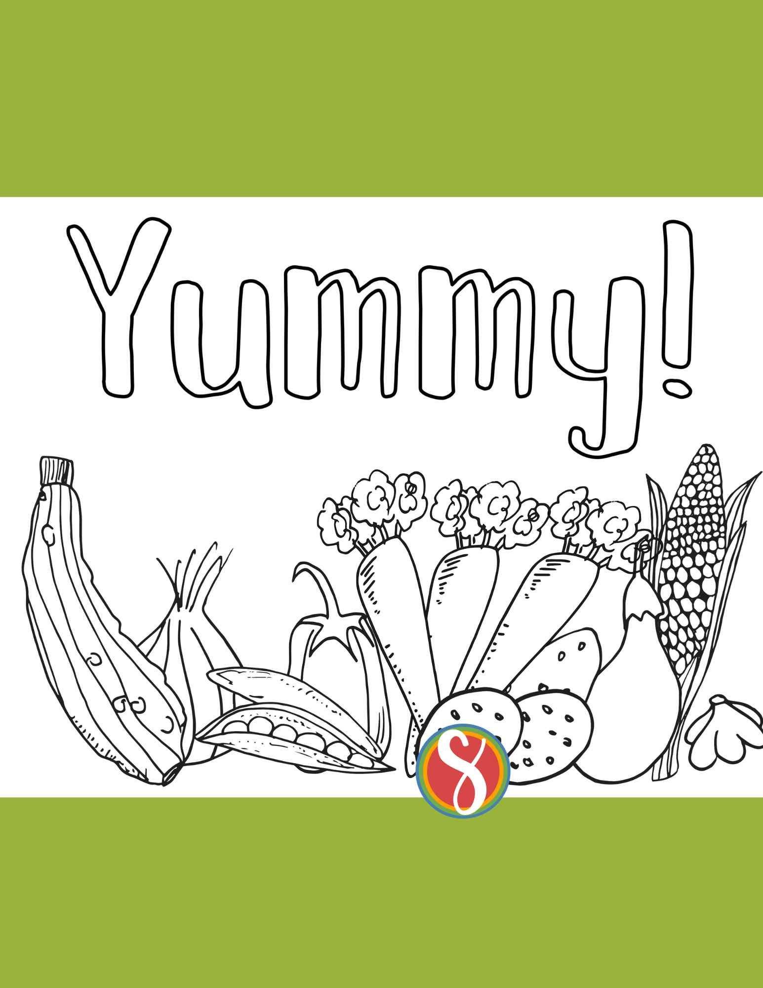 Free vegetables coloring pages â stevie doodles