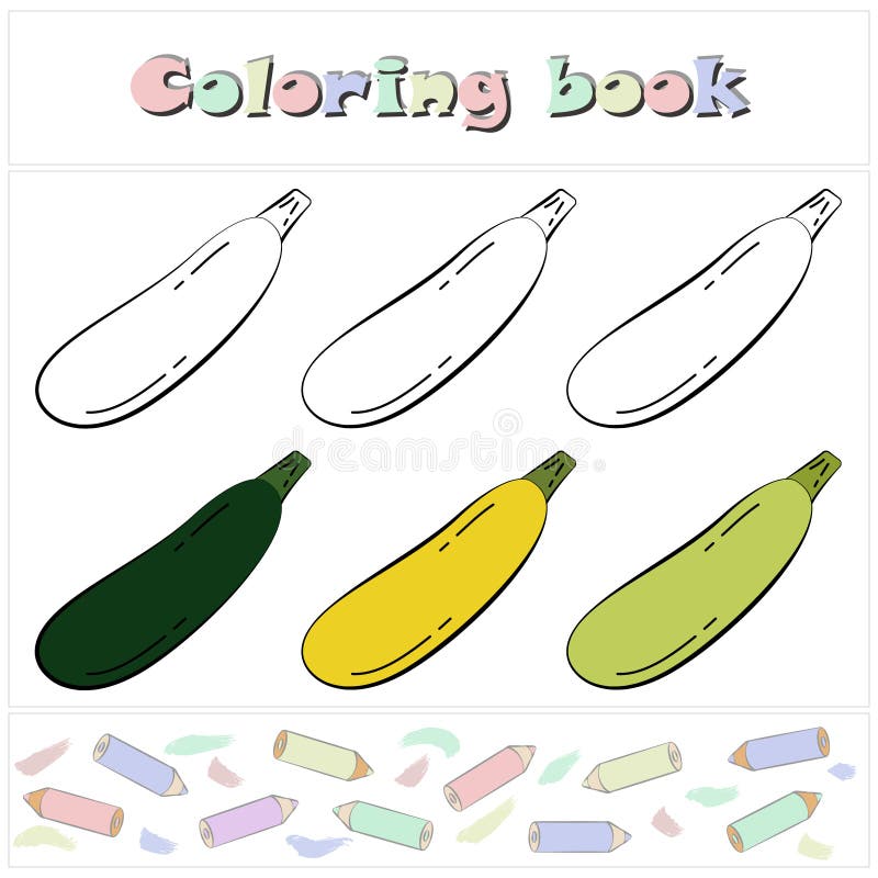 Zucchini coloring stock illustrations â zucchini coloring stock illustrations vectors clipart