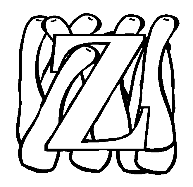 Letter z zucchini coloring page