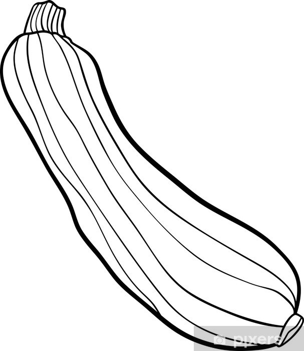 Wall mural zucchini vegetable cartoon for loring book