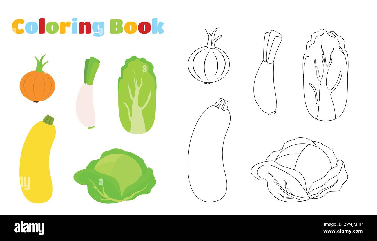 Vegetables coloring pages cut out stock images pictures