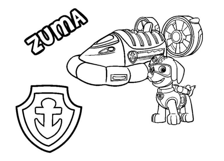 Zuma from the patrol unit coloring page
